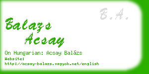 balazs acsay business card